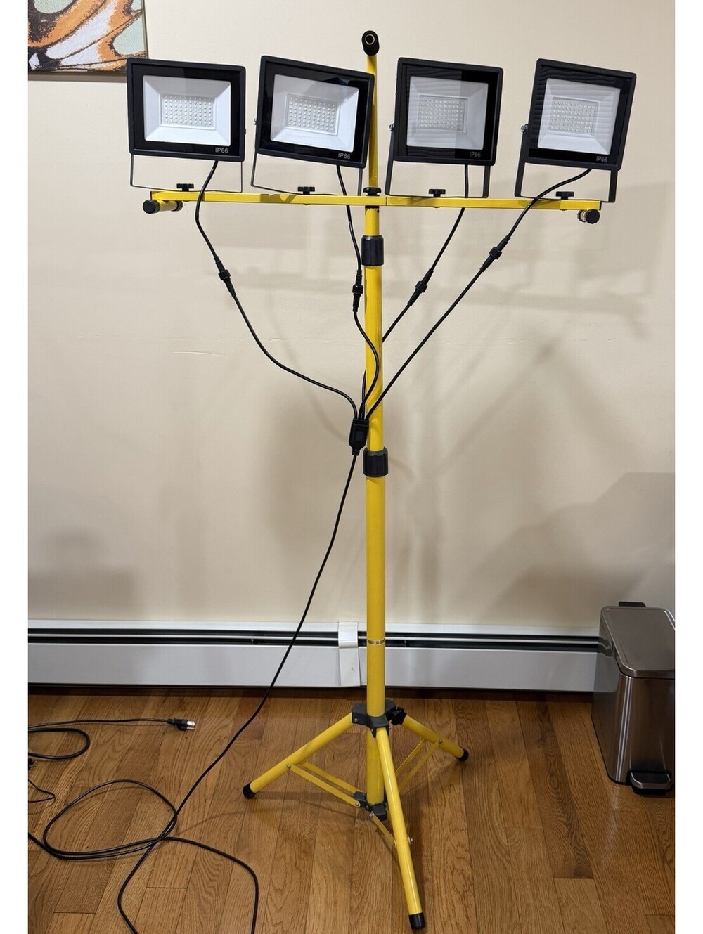 40000Lumen LED Work Lights with Stand - 4 Head Adjustable with Individual